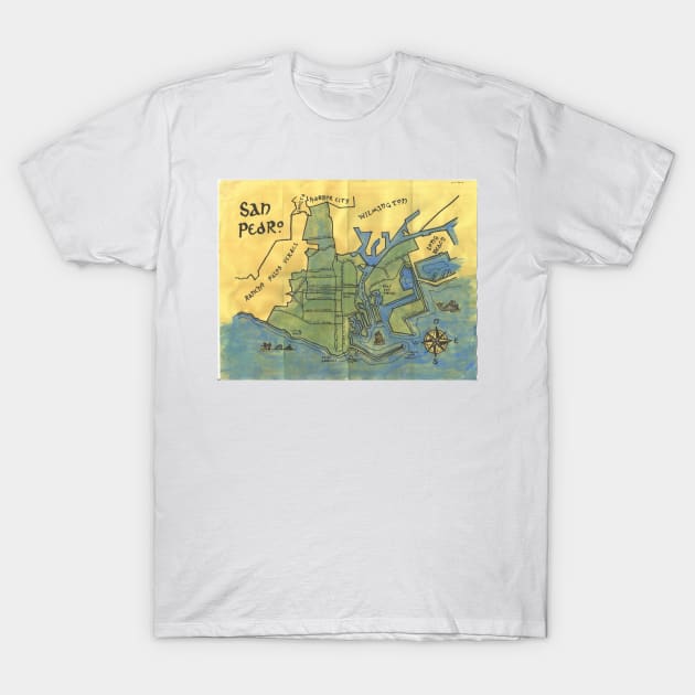 San Pedro T-Shirt by PendersleighAndSonsCartography